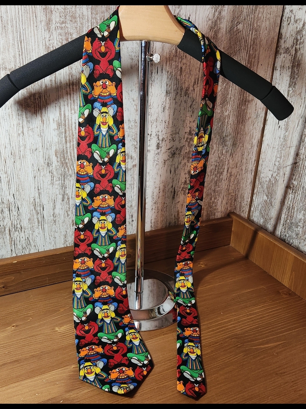 Sesame Street Peek-A-Boo Novelty Necktie Elmo Bert Ernie Bright Colorful L@@K